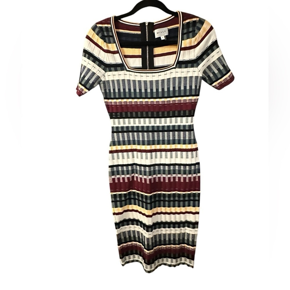 Milly Multicolor Bodycon Striped Dress size 4 - Picture 1 of 9